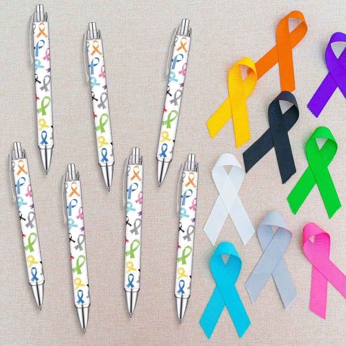Bolígrafo de gel retráctil con cinta de colores